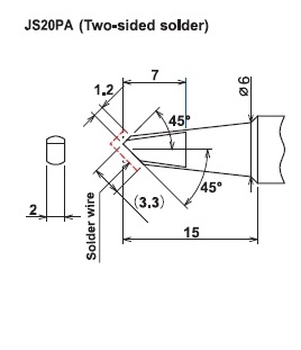 ปลายหัวแร้งซามูไร Cera cote samurai js20pa two sided solder tip